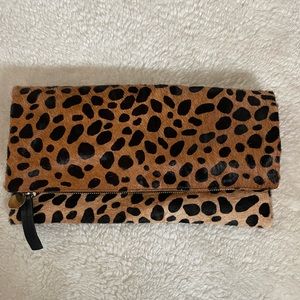 Clare V Leopard Print Clutch